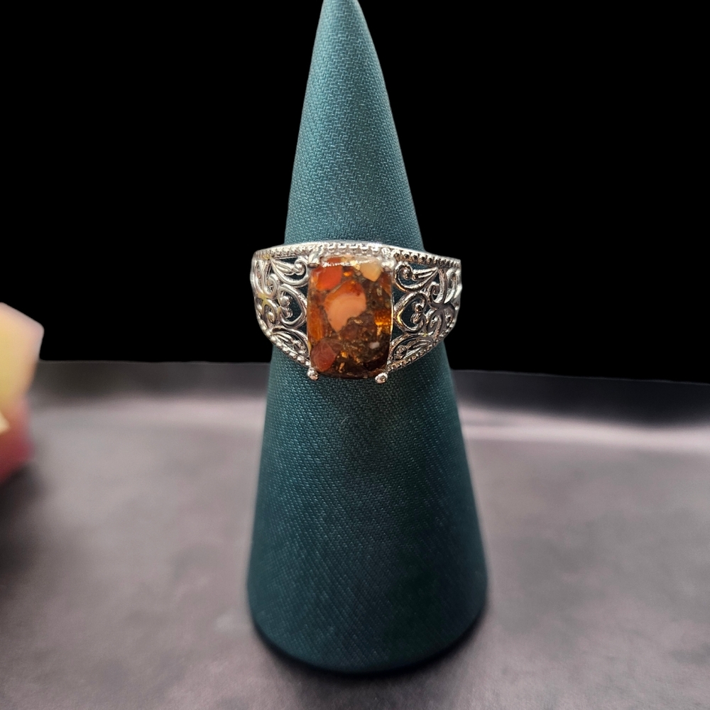 Matrix Fire Opal Ring - Picture 3 of 6